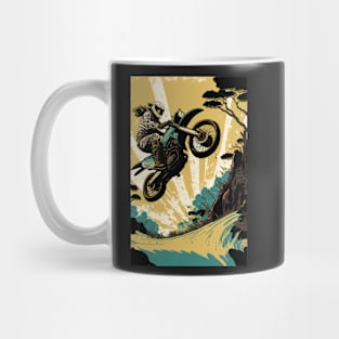 Dirt bike big stunt on mars Mug